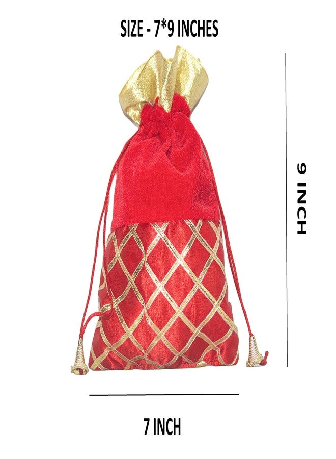 SHOPOBUDDY Velvet Potli Batwa Bag Bridal Purse Women handbag Shagun Pouch Return Gifts MultiColor (12) - Image 5